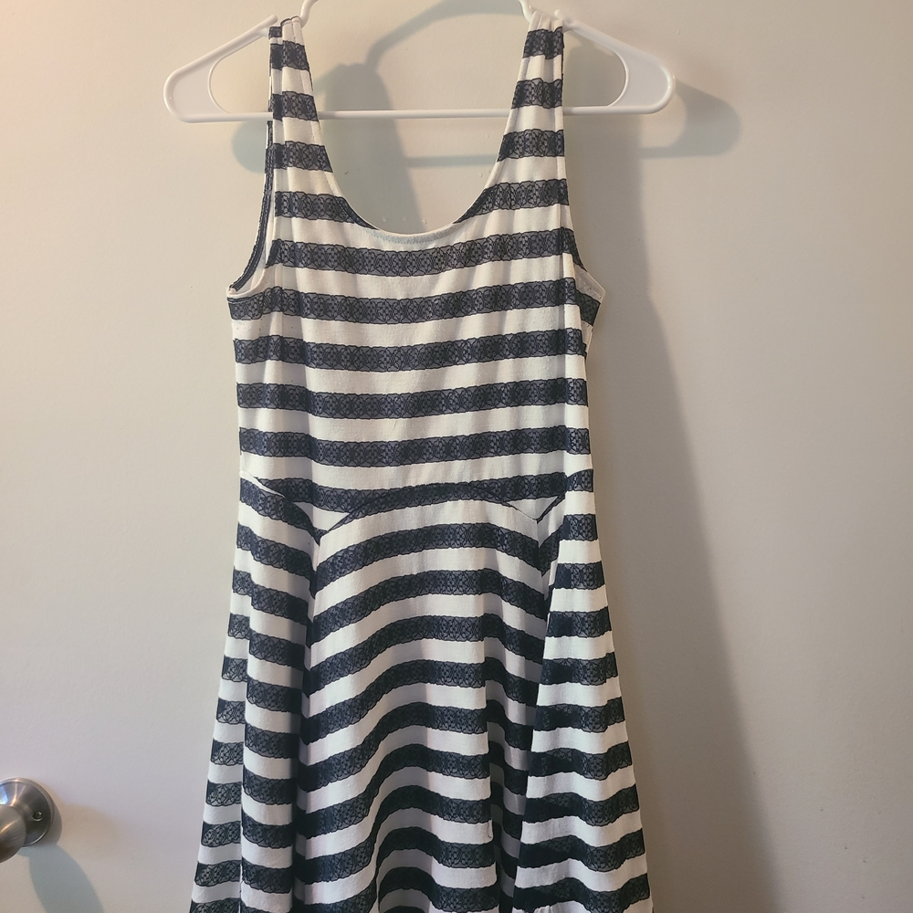 Altar'd State Navy and White Striped Tunic